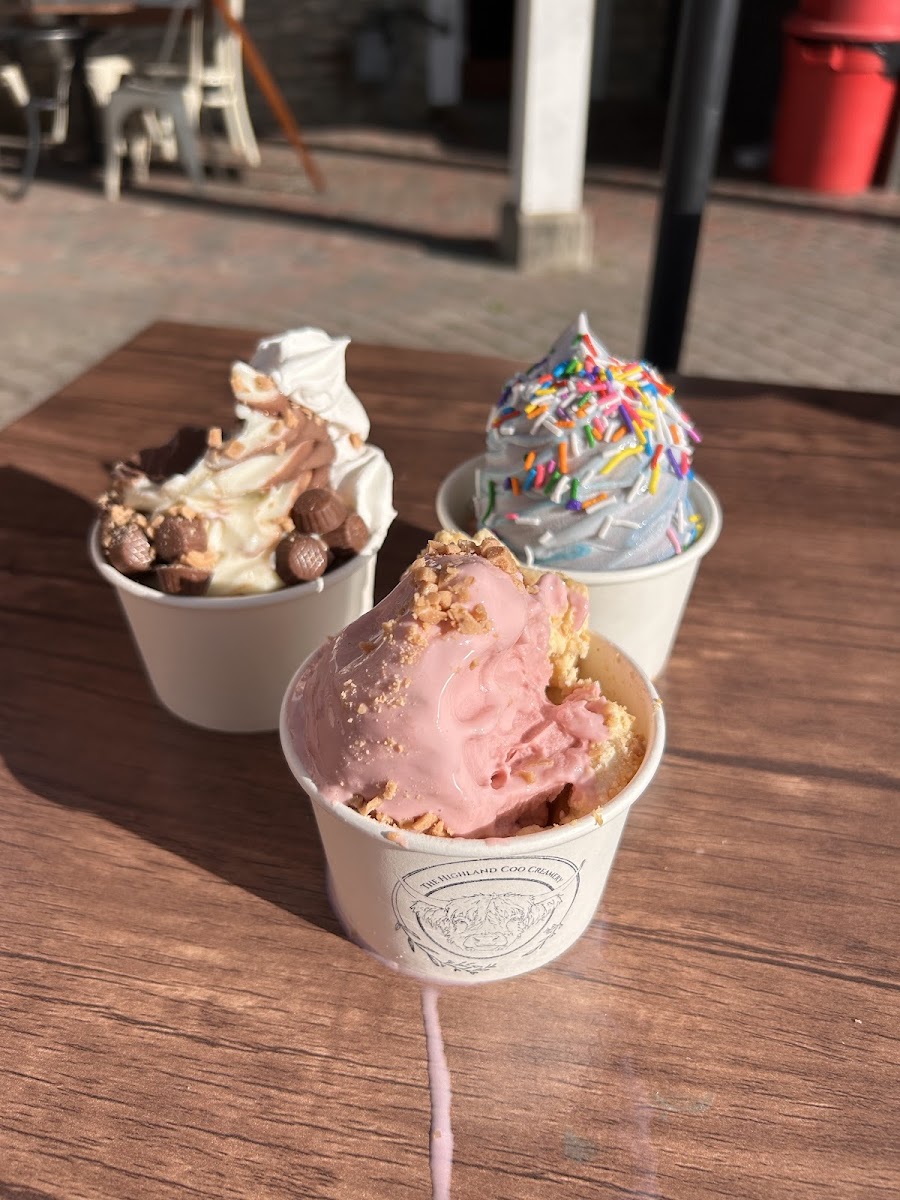 Soft serve ice cream cone served at The Highland Coo Creamery in Elora